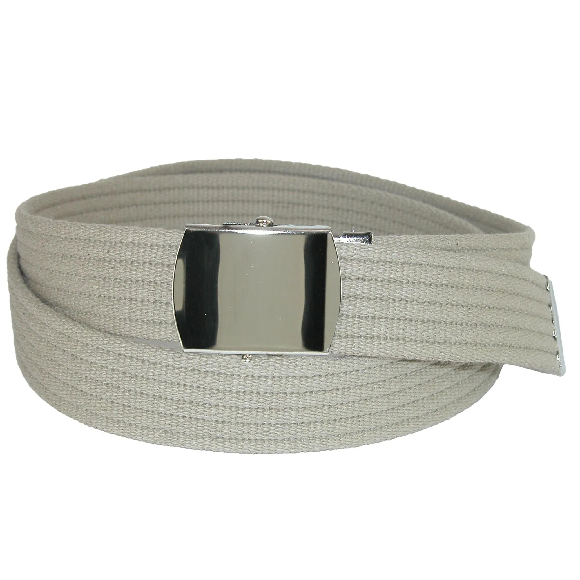 CTM® Ribbed Fabric Belt with Nickel Buckle