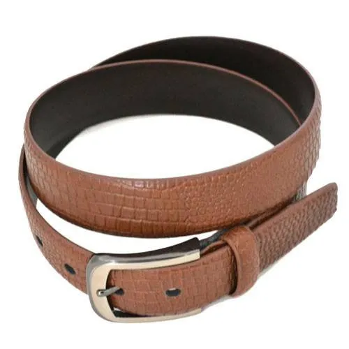 DACIC - Mens Brown Faux Snakeskin Leather Belt