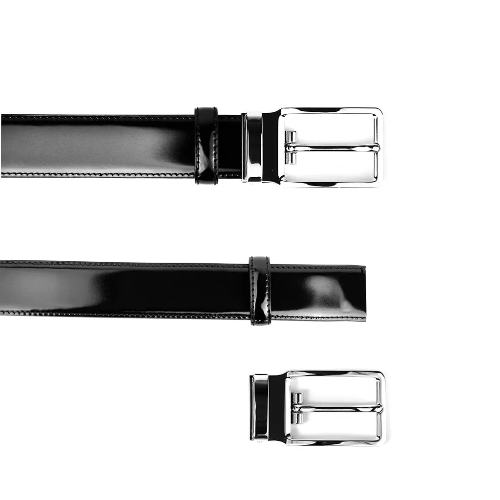 Diesel Black Patent Leather Belts