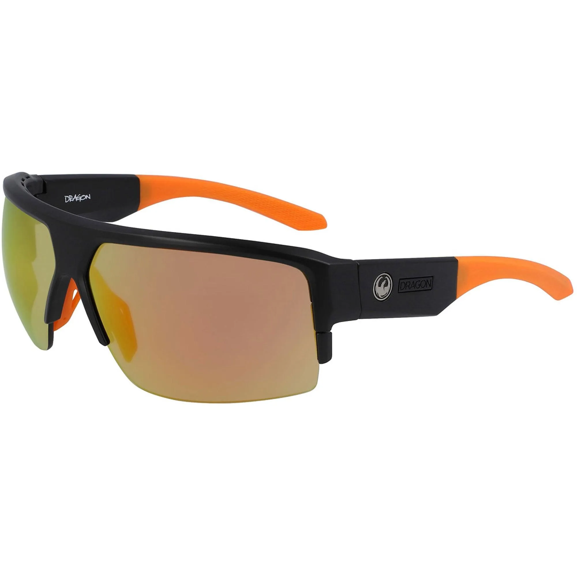 Dragon Men's Sunglasses - Matte Black and Orange Plastic Frame | DR RIDGE X LL 022