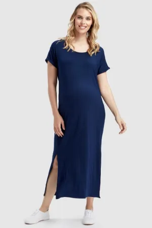 Elsie Maternity Dress - Navy