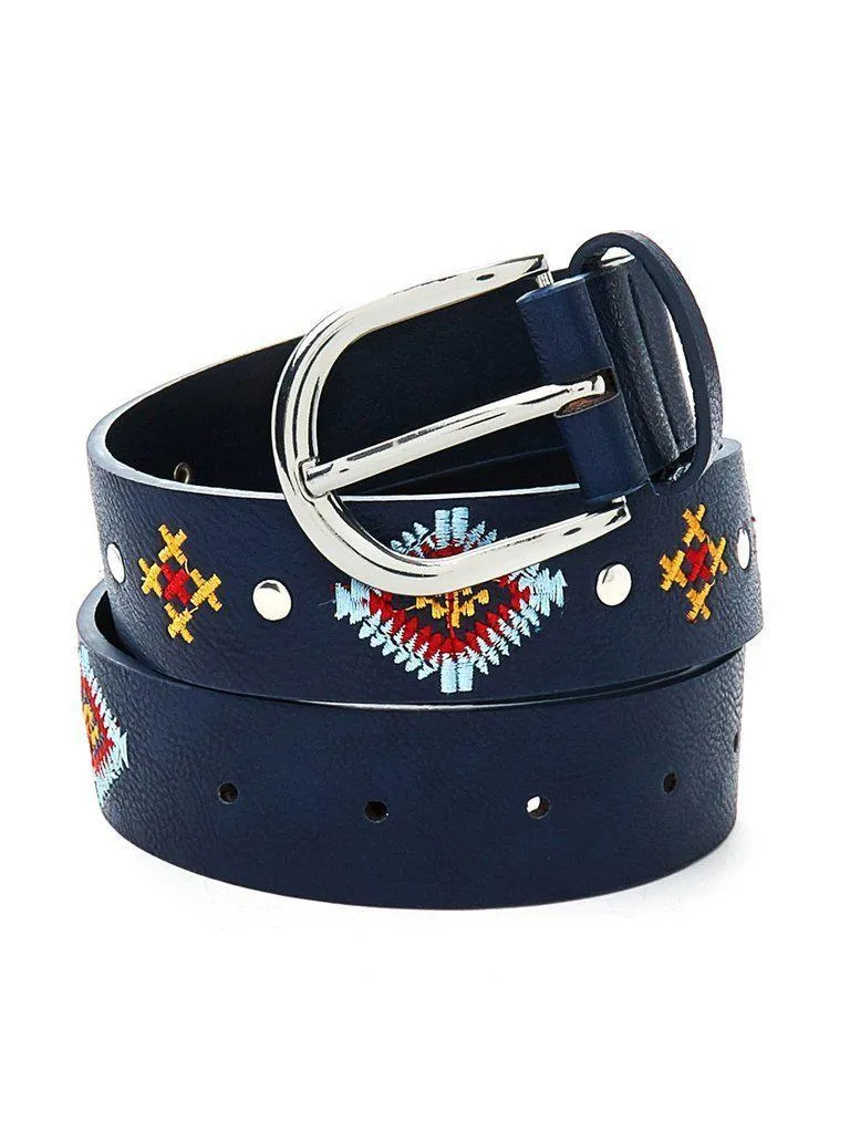 Embroidered Detail Belt