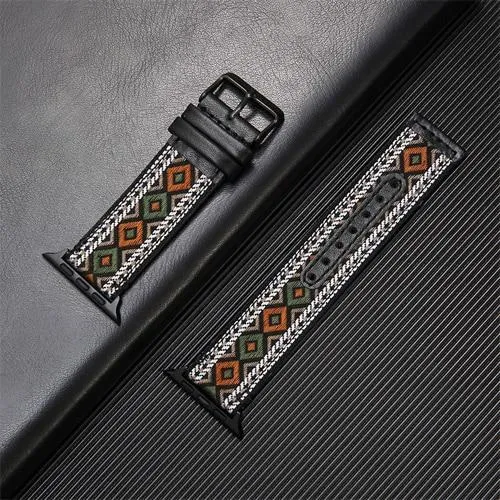 Fabric & Leather Strap for Apple Watchband High-quality