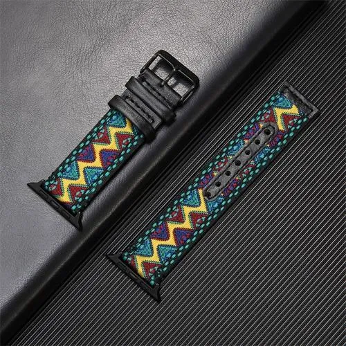 Fabric & Leather Strap for Apple Watchband High-quality