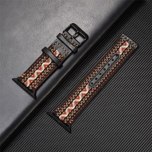 Fabric & Leather Strap for Apple Watchband High-quality