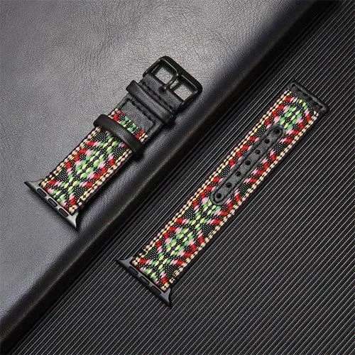 Fabric & Leather Strap for Apple Watchband High-quality