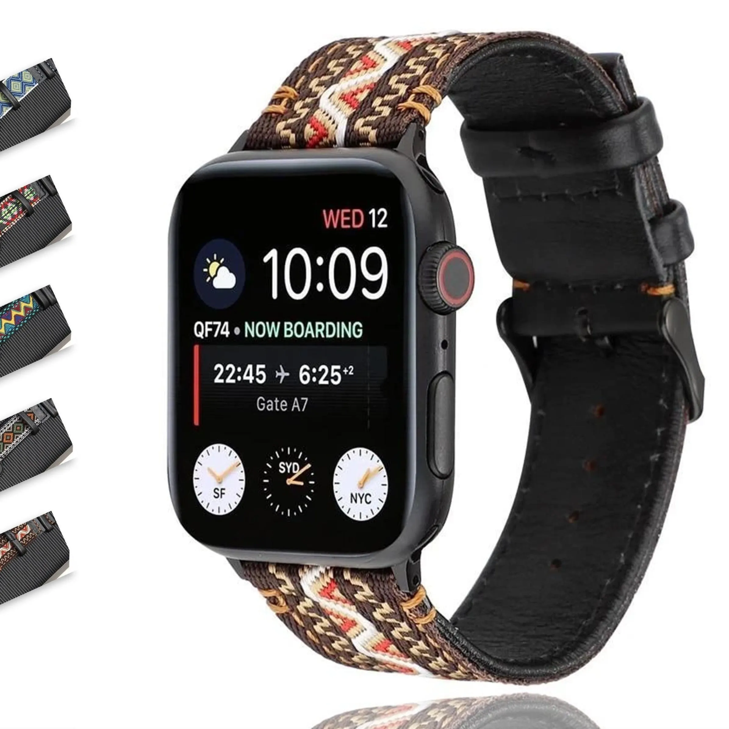 Fabric & Leather Strap for Apple Watchband High-quality