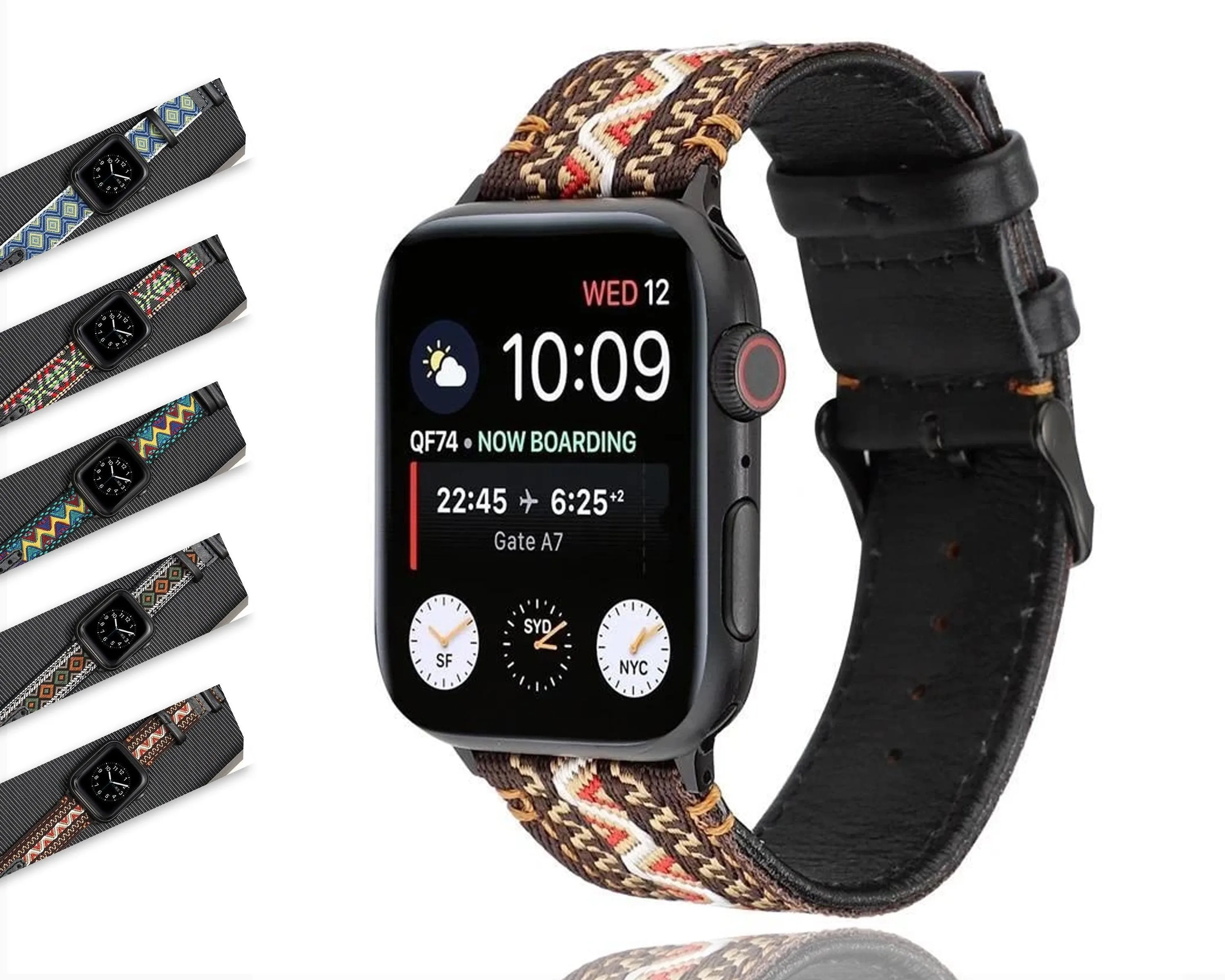 Fabric & Leather Strap for Apple Watchband High-quality