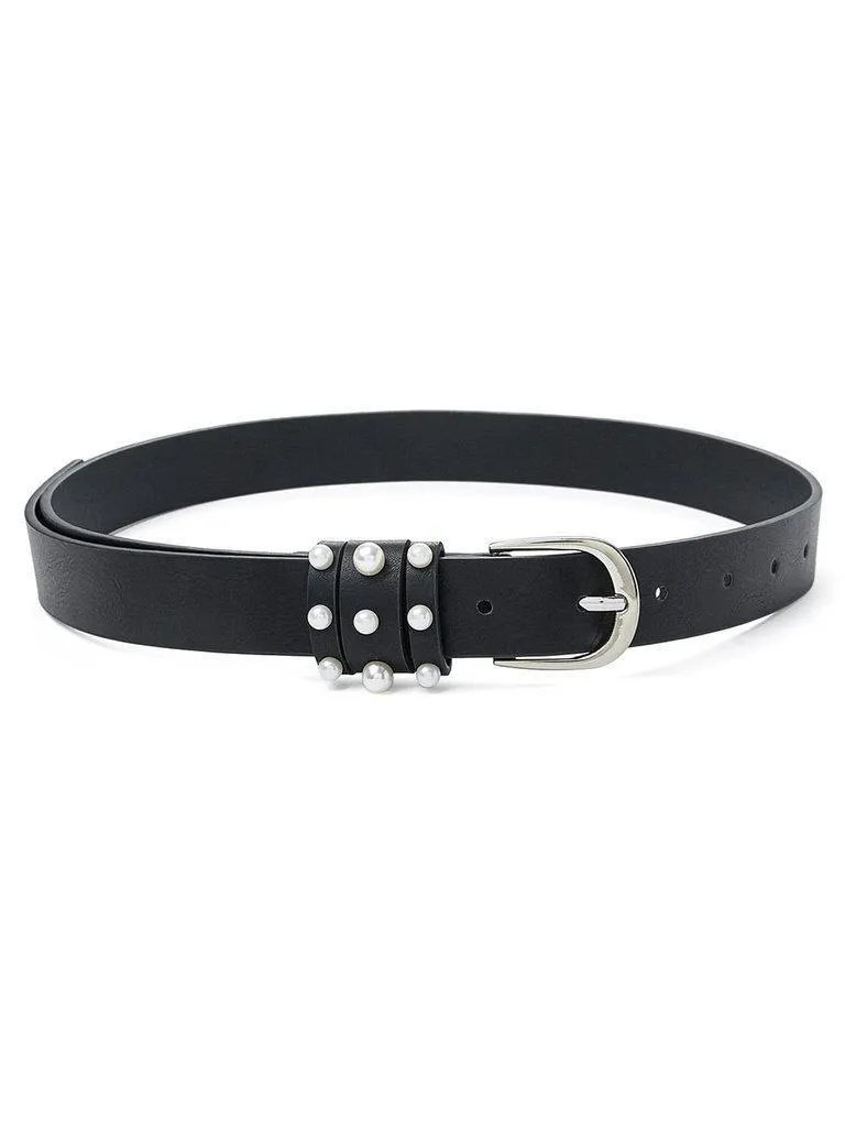 Faux Pearl Detail Belt