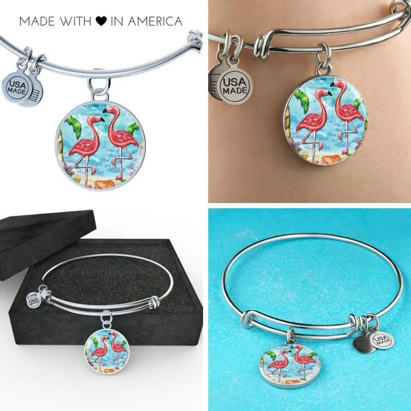 Flamingo Beach Bangle Bracelet