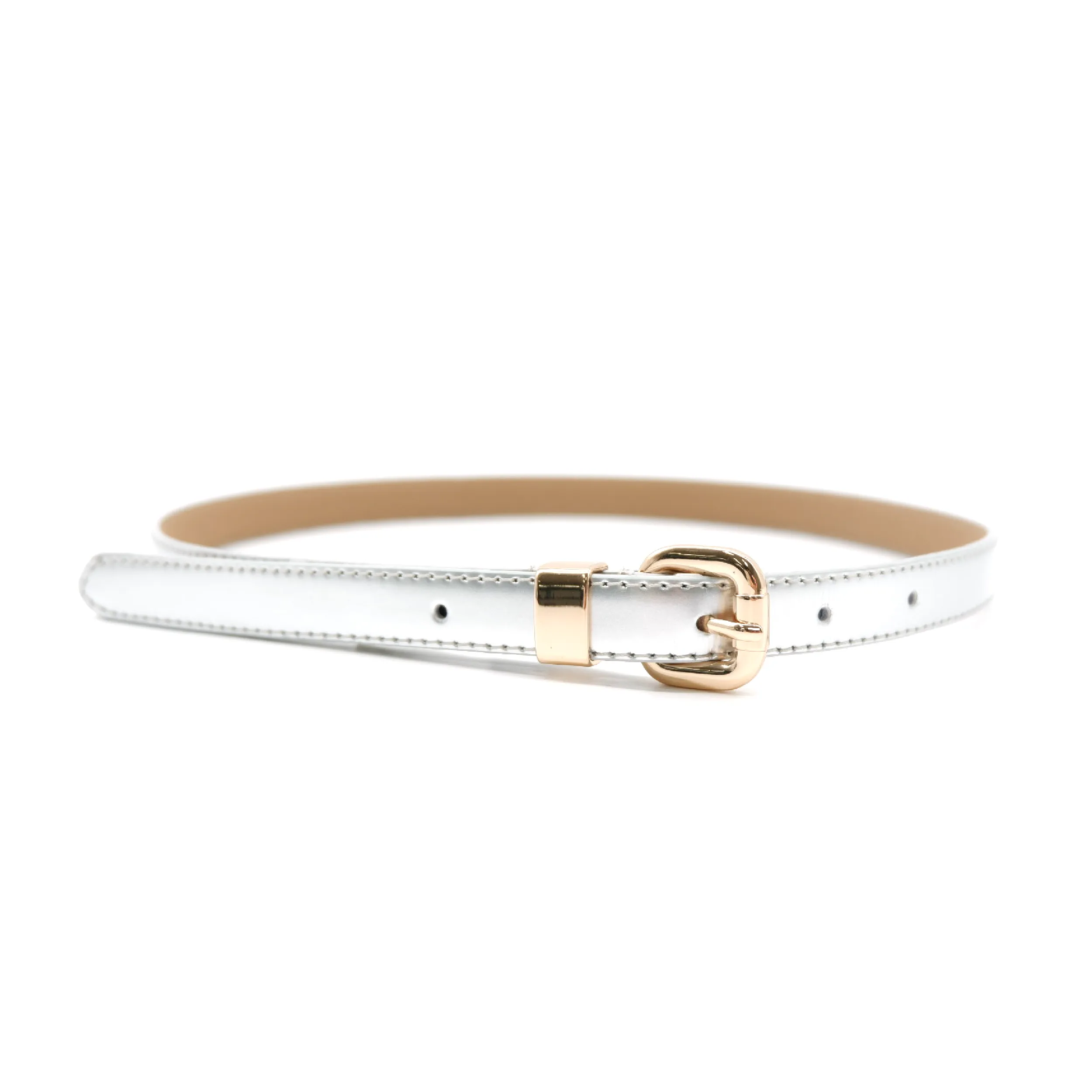 Gift Box 2 Belts | Women's Gold & Silver Skinny Leather Belt Gift Set