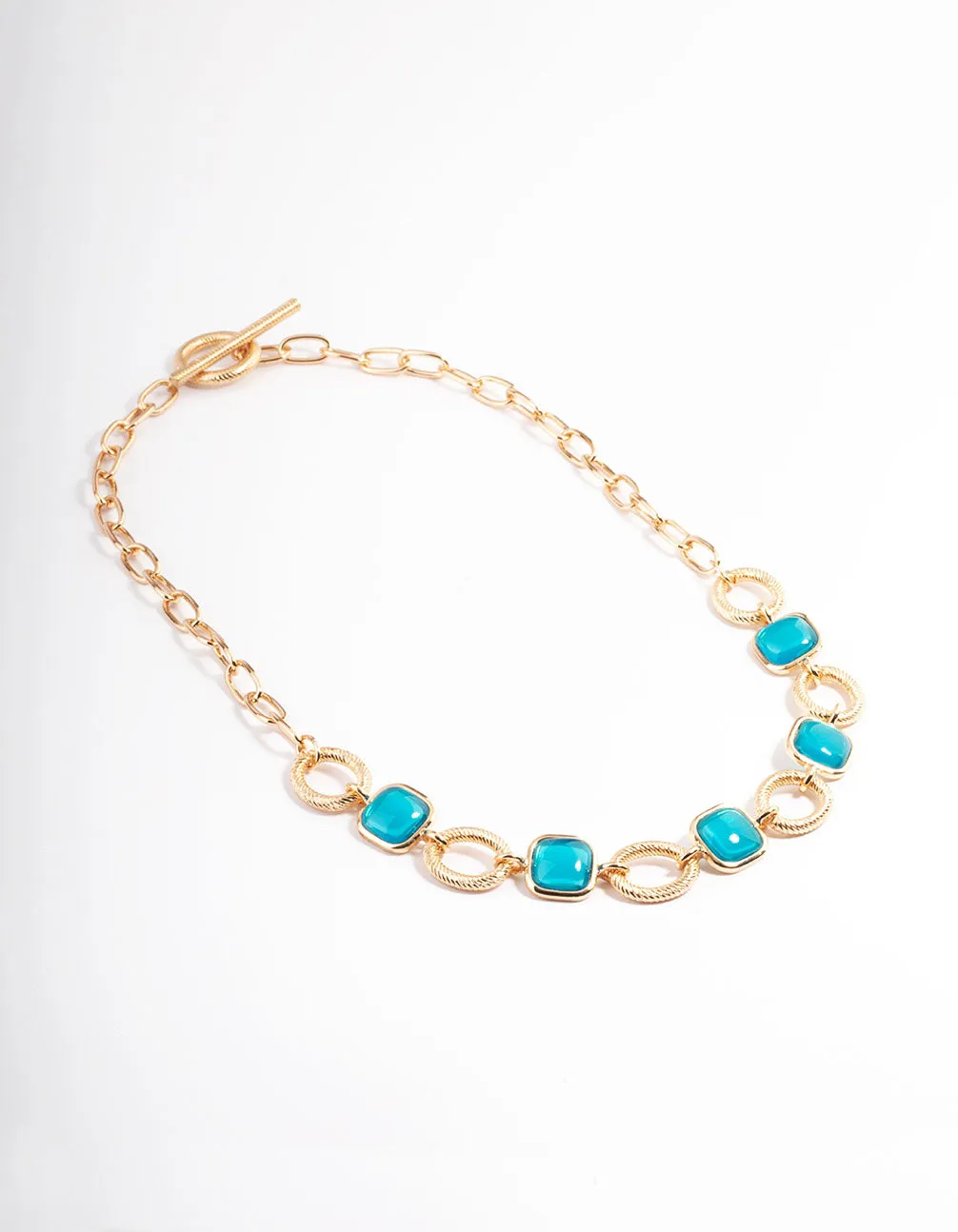 Gold Resin Stone Chain T&O Necklace