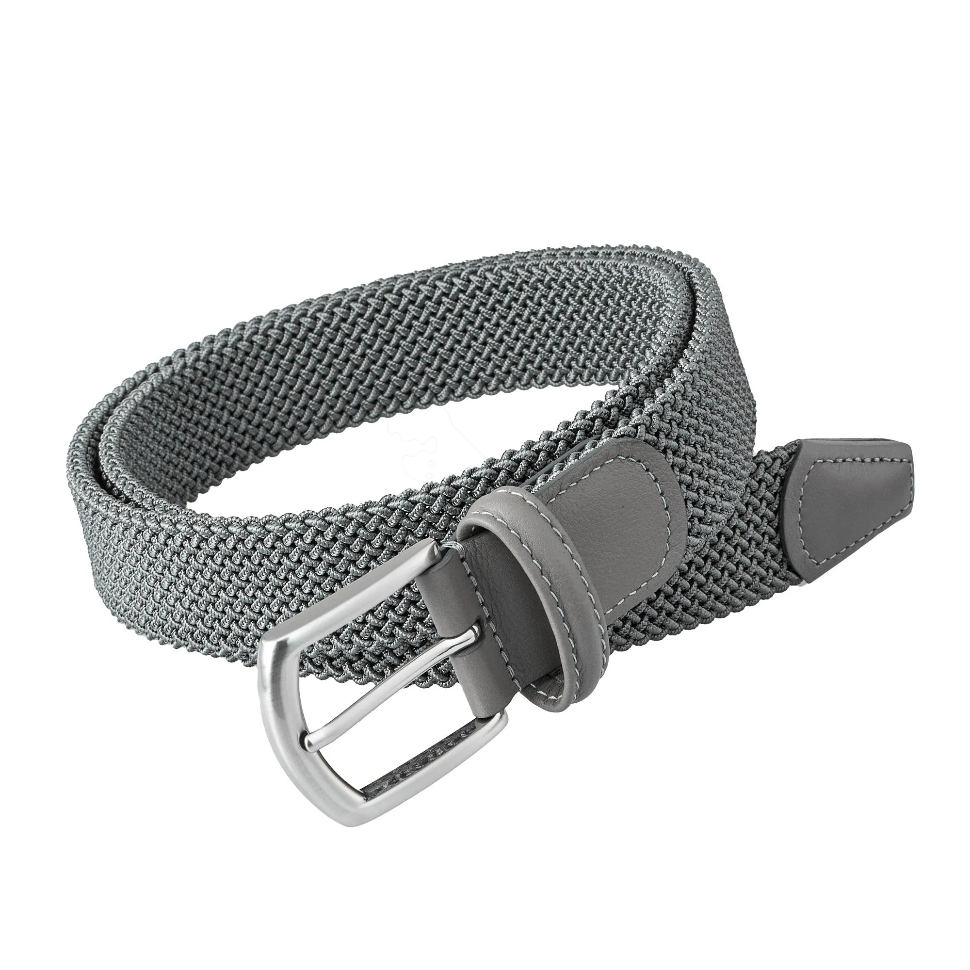 Gray Solid Woven Elastic Belt - Anderson's