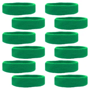 Green Head Sweatbands - 12 Pack