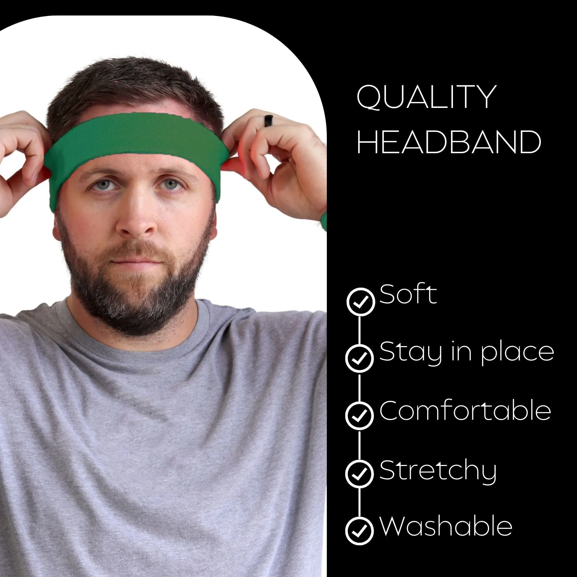 Green Head Sweatbands - 12 Pack