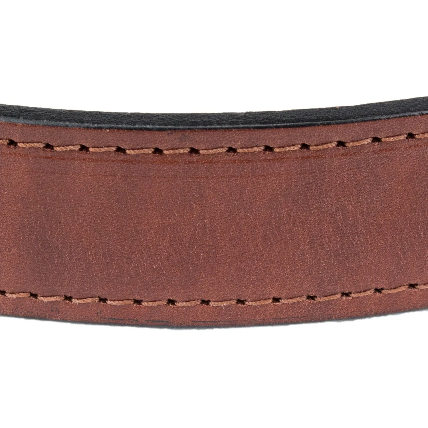 Hidden Money Pocket Travel Leather Belt (Size 52, Brown)