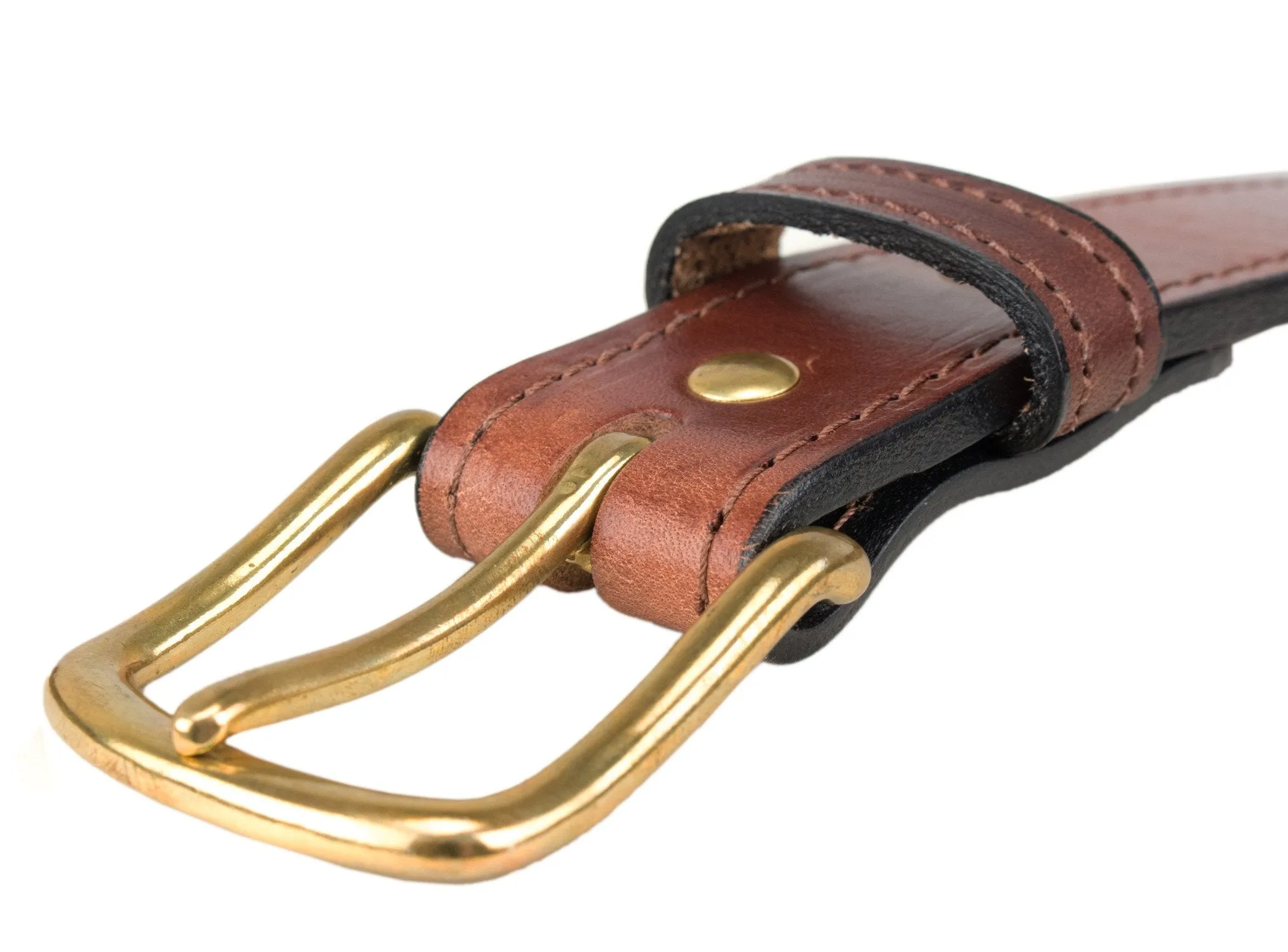 Hidden Money Pocket Travel Leather Belt (Size 52, Brown)