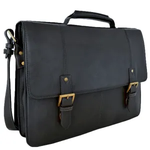 Hidesign Charles Large Double Gusset Leather 17" Laptop Compatible Briefcase Work Bag