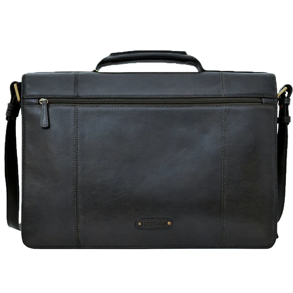 Hidesign Charles Large Double Gusset Leather 17" Laptop Compatible Briefcase Work Bag