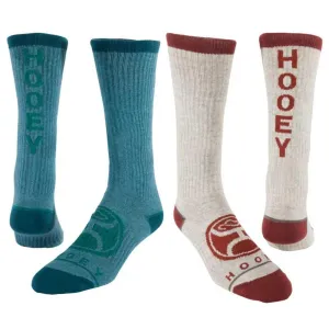 HOOey Athletic Boot 2-Pack (Teal / Grey) - Western Socks