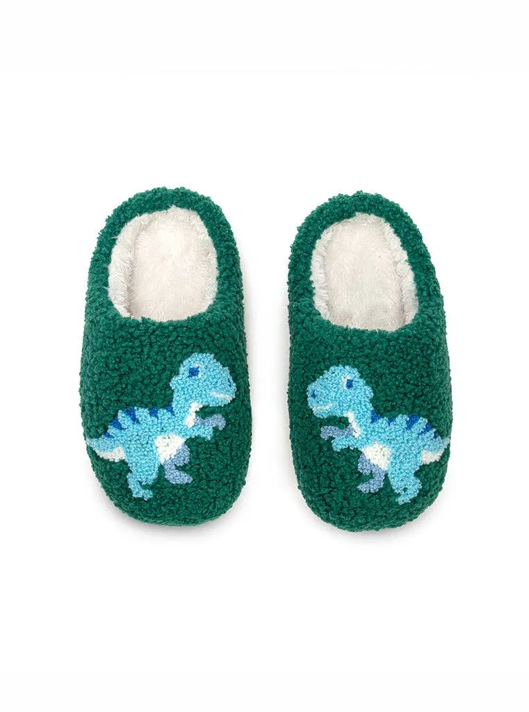 Kids Dinosaurs Slippers - Green: BIG KIDS 1-3