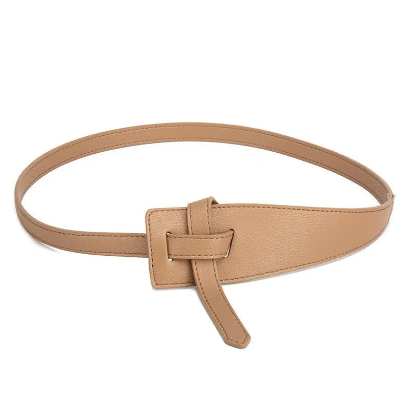 Knotted Leather Waist Belt with Soft Knot Detail