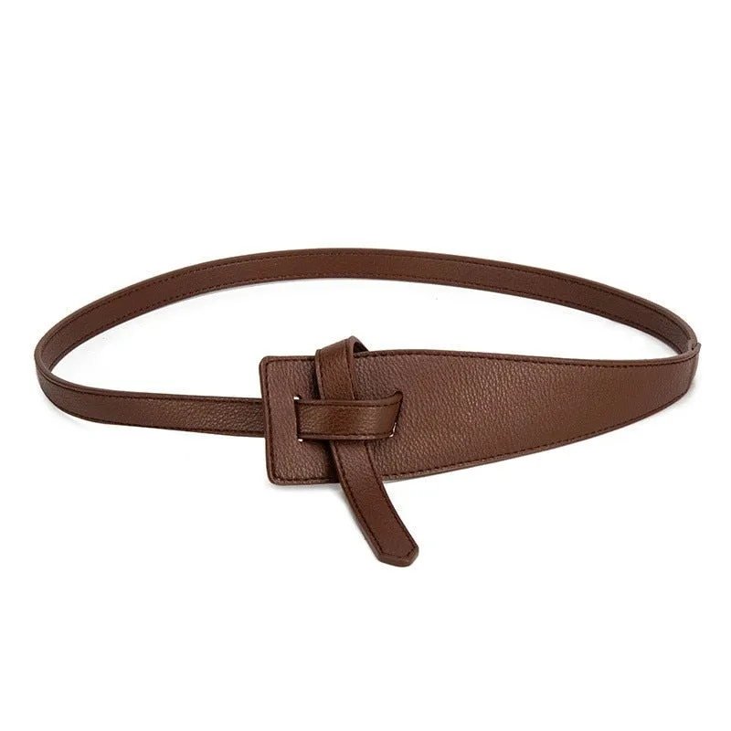 Knotted Leather Waist Belt with Soft Knot Detail