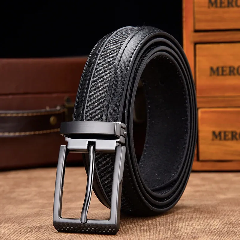 Leather Belt Mixed Canvas Male Strap High Quality Genuine Leather Luxury Pin Buckle Belts For Men Leisure New Fashion