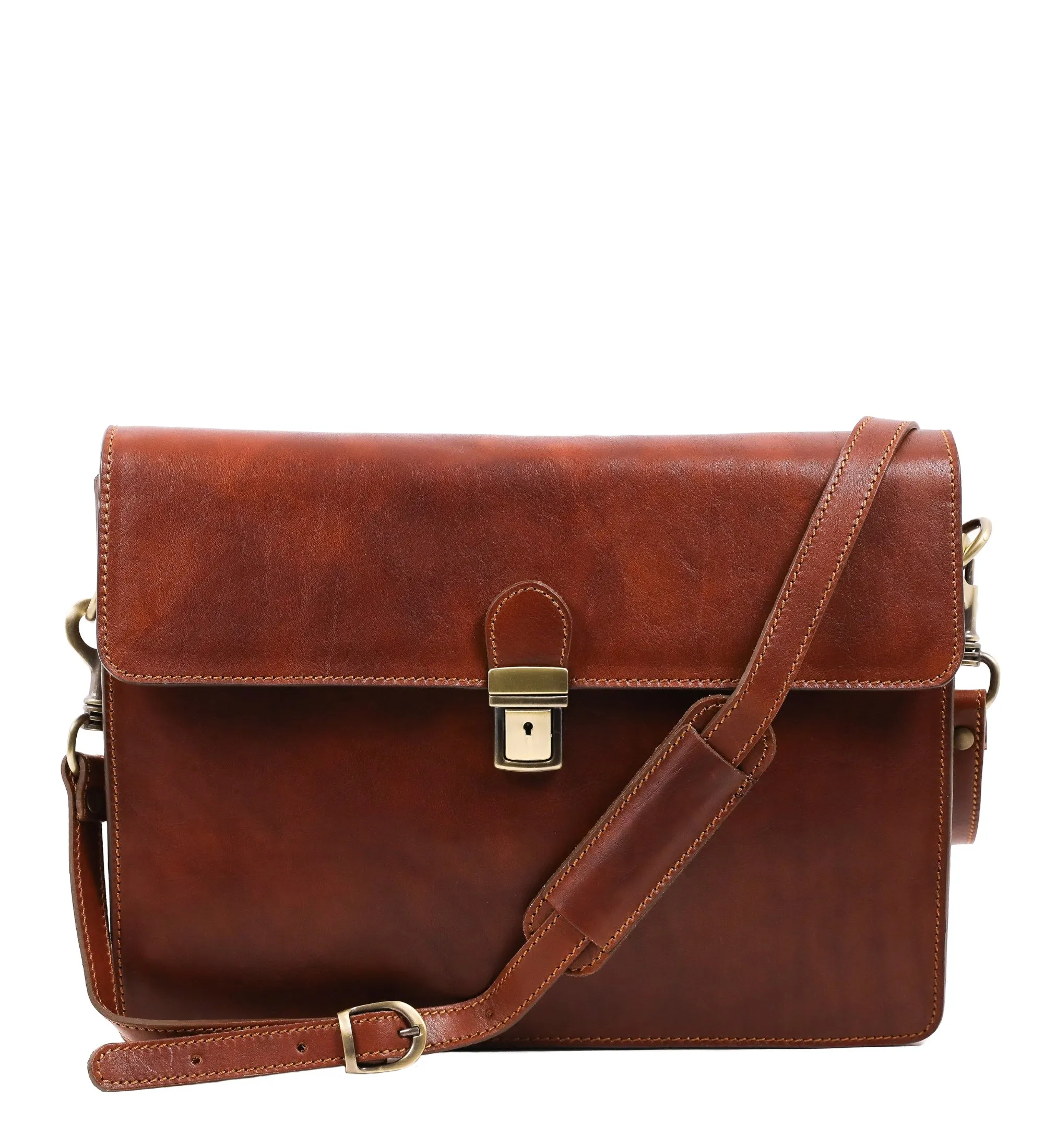 Leather Portfolio Work Bag with Shoulder Strap  - The Corrections