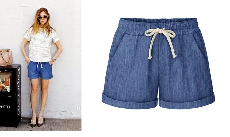 LINEN DRAWSTRING TROUSER SHORTS