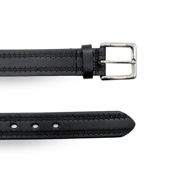 LUTHER - Men Women Unisex Black Leather Belt