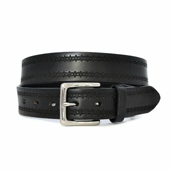 LUTHER - Men Women Unisex Black Leather Belt