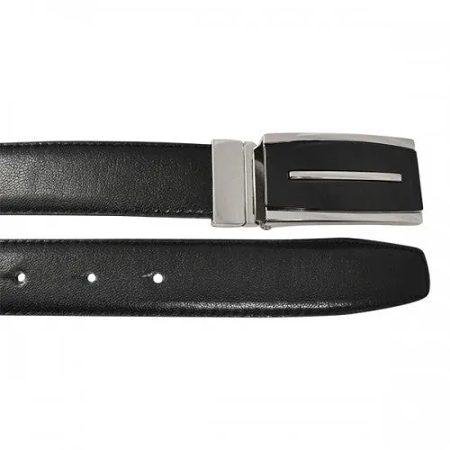 MALCOLM - Mens Black & Chocolate Reversible Genuine Leather Belt