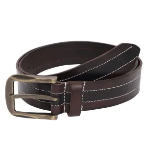 Men's Brown & Black Casual Single Side Belt