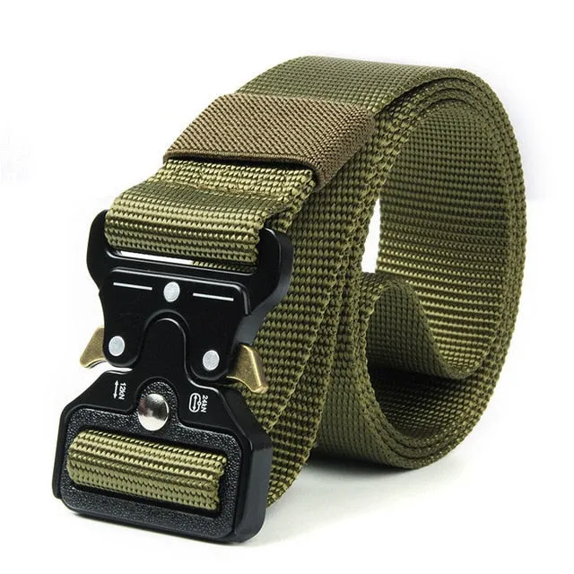 Men's Outdoor Army Military Style Tactical Nylon Belt