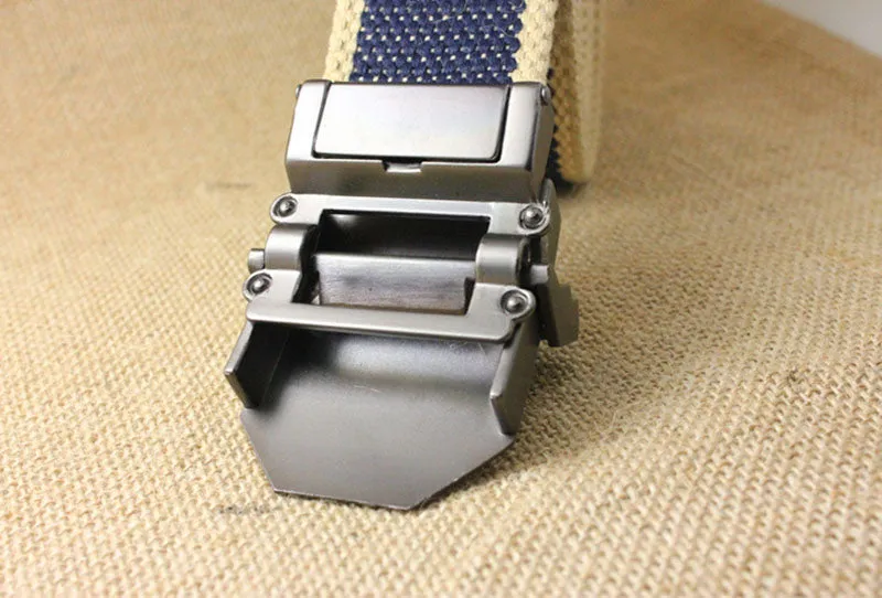 Men's Tactical Canvas Alloy Automatic Buckle Belt