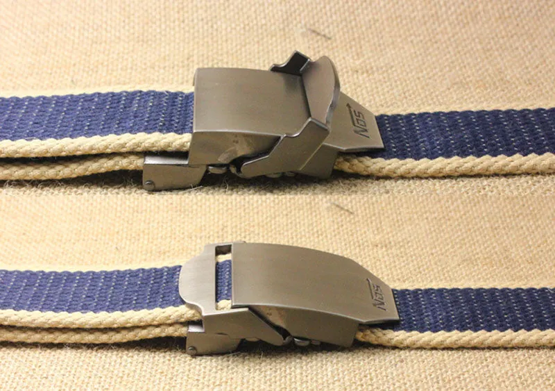 Men's Tactical Canvas Alloy Automatic Buckle Belt