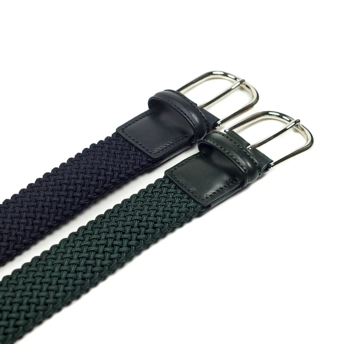 Navy Intreccio "tubo" tubular elastic woven belt