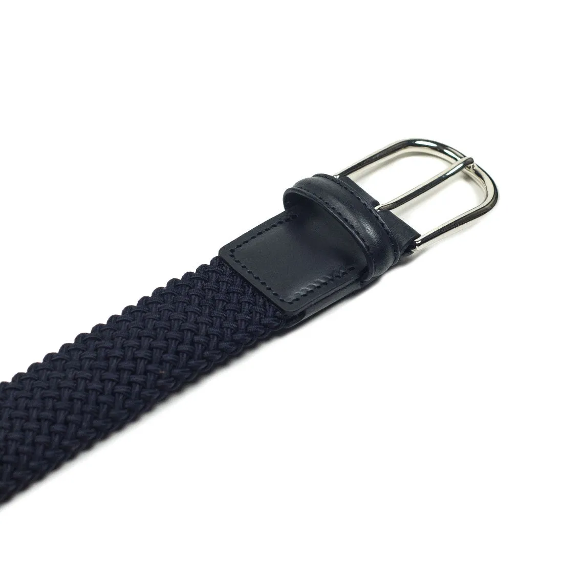 Navy Intreccio "tubo" tubular elastic woven belt