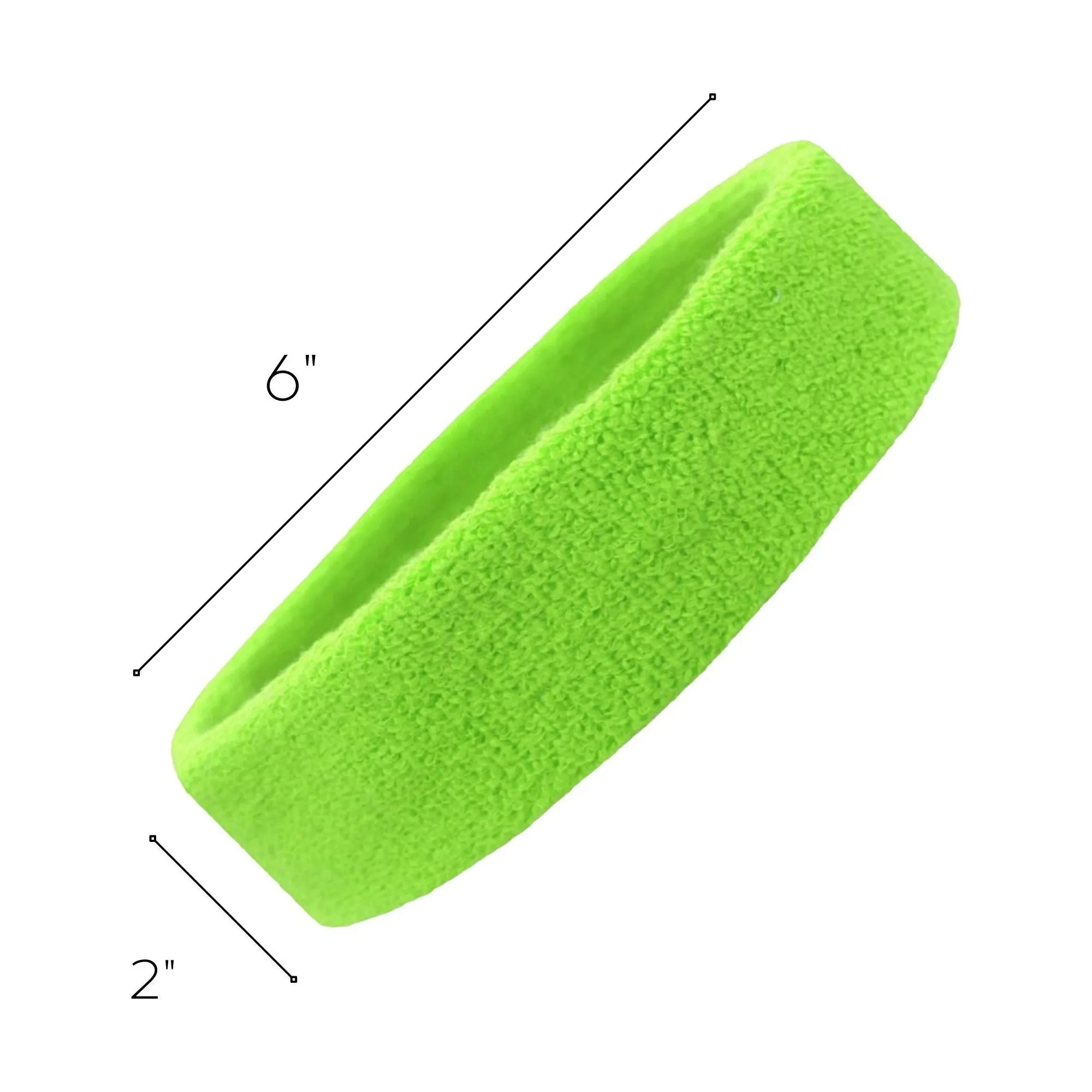 Neon Green Head Sweatbands - 3 Pack