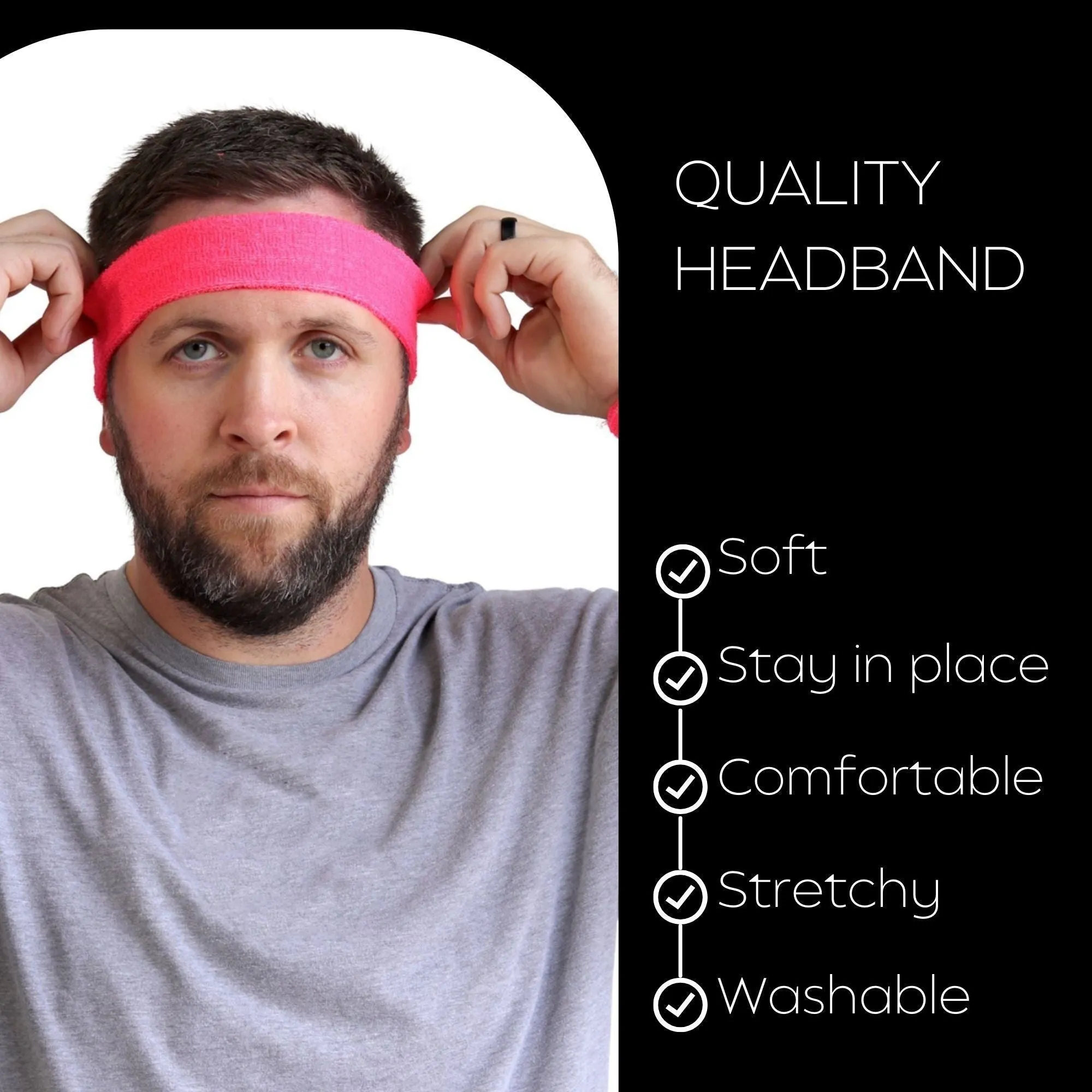 Neon Pink Head Sweatband