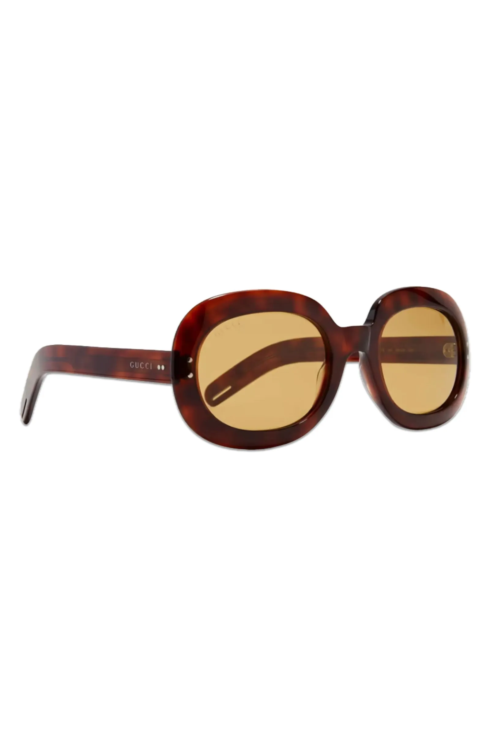 Oval-Frame Tortoiseshell Acetate Sunglasses