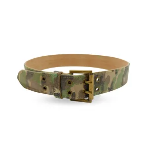 PARKER - Unisex Mens Womens Khaki Canvas & Leather Military Camouflage Belt