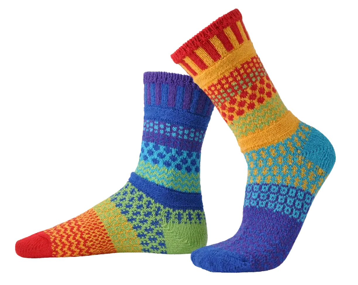 Rainbow Recycled Cotton Crew Socks