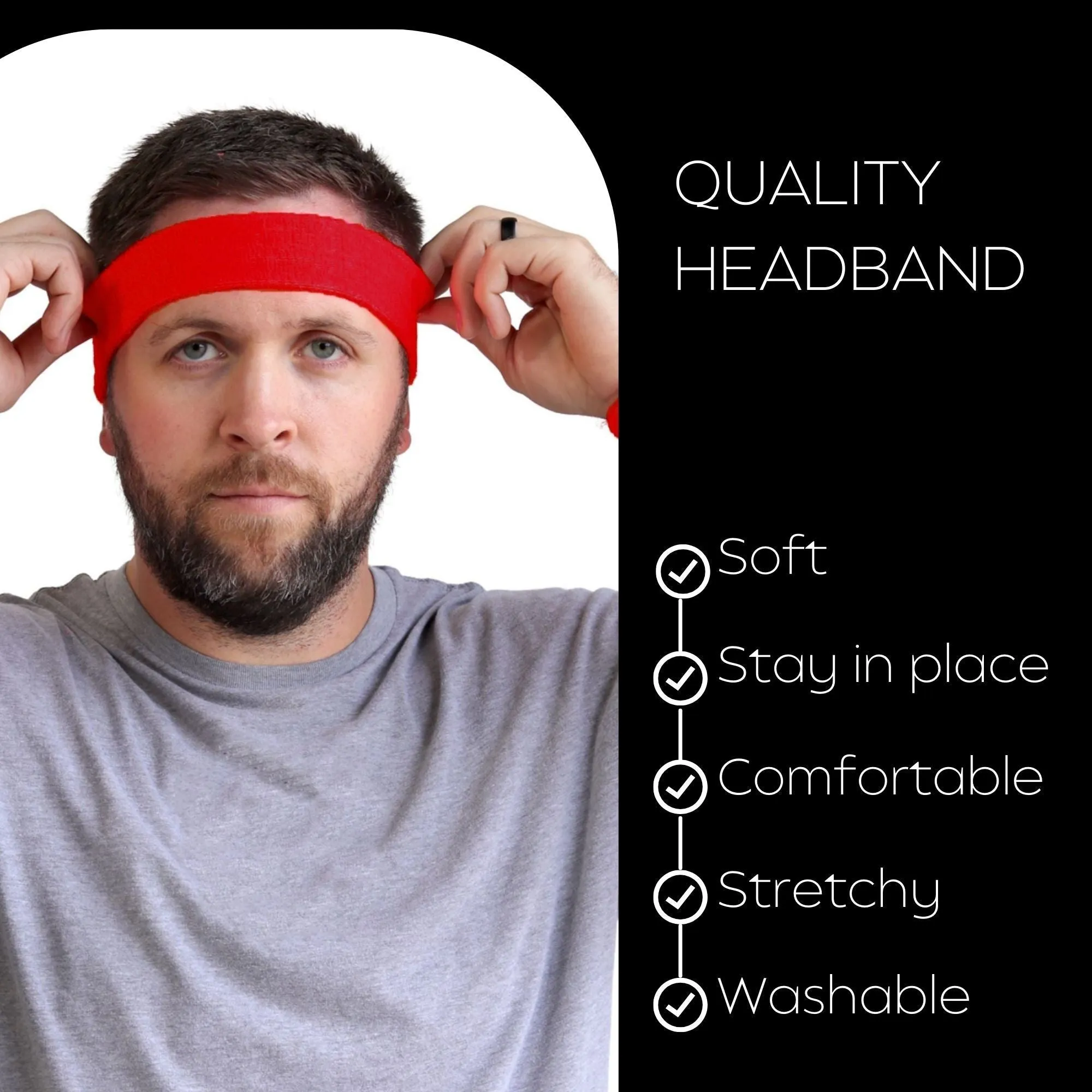 Red Head Sweatbands - 12 Pack