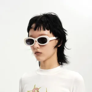 Retro Oval Chunky Frame Sunglasses