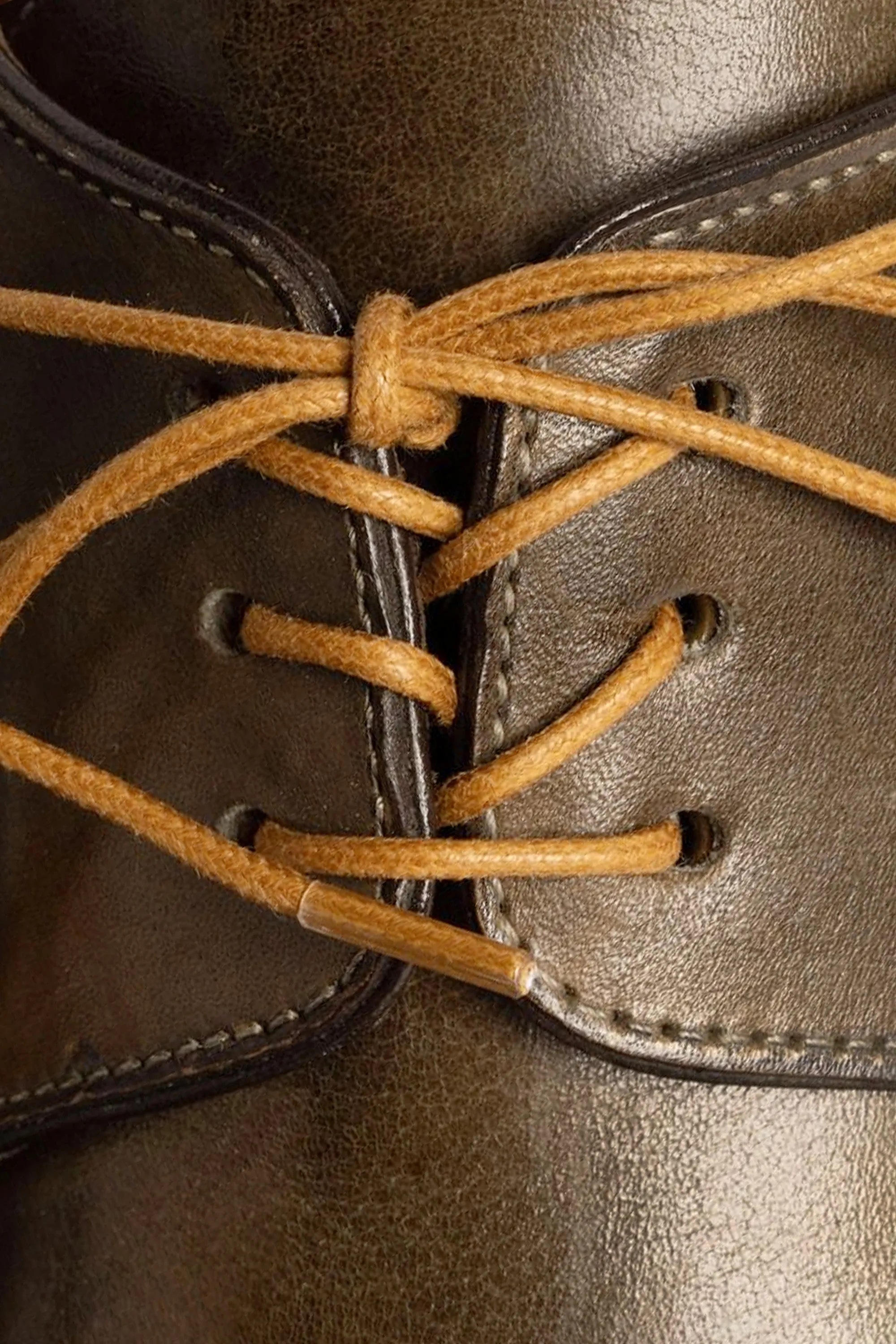 Round Cognac Waxed Cotton Shoelaces