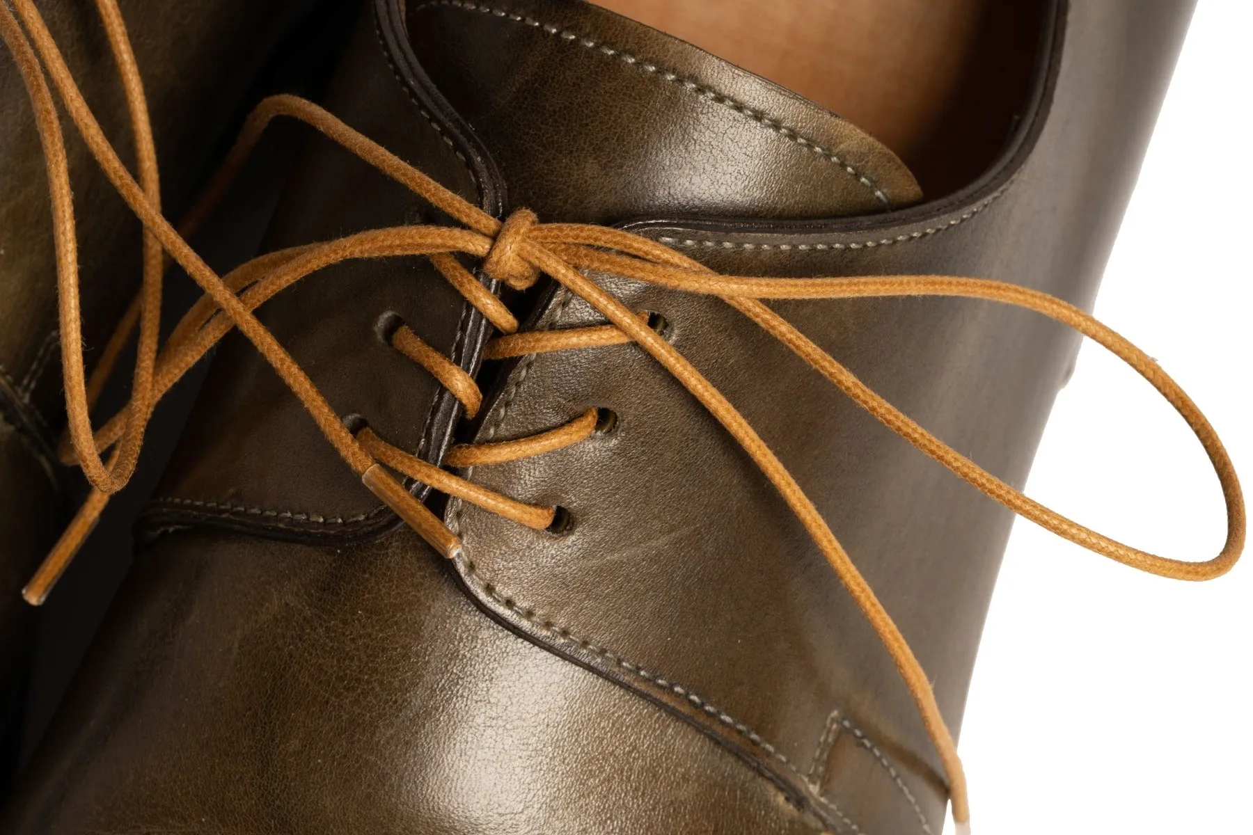 Round Cognac Waxed Cotton Shoelaces