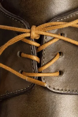 Round Cognac Waxed Cotton Shoelaces