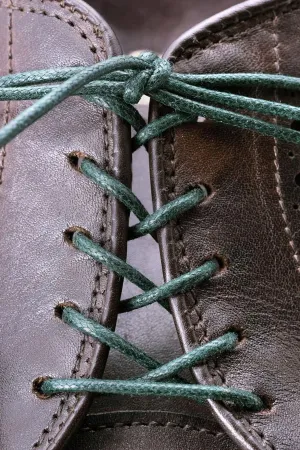 Round Dark Green Waxed Cotton Shoelaces